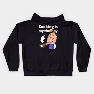 Cooking Is My Therapy Kids Hoodie